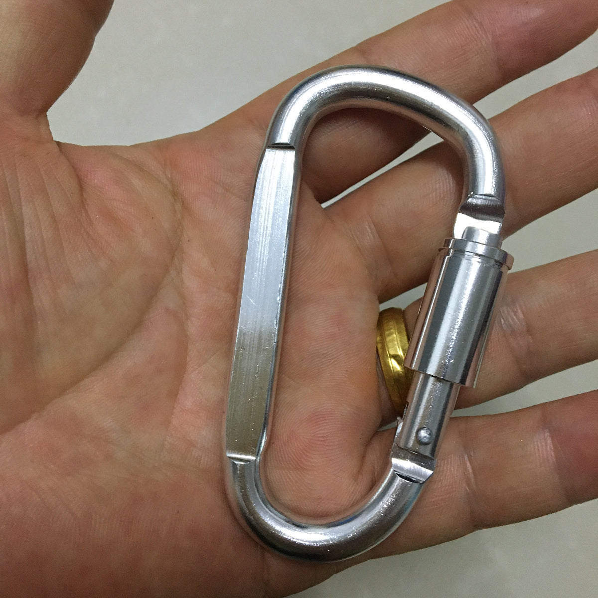 Shuokecrafts Matte Color 8cm High Quality Aluminum Anodized Flat D Shape Screw Locking Carabiner