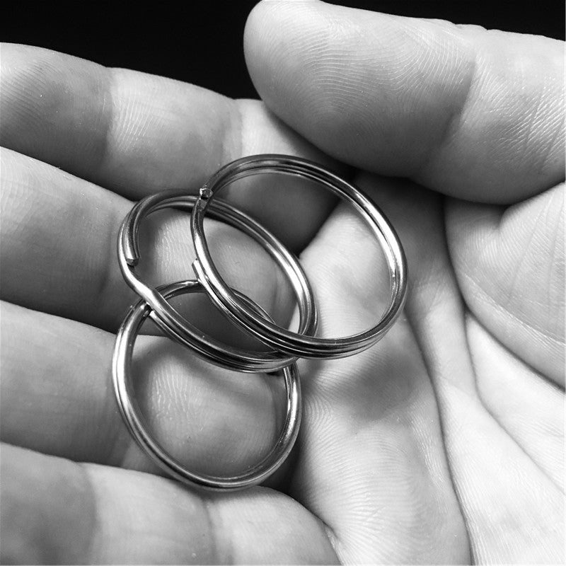 Shuokecrafts Round Iron Steel Split Ring Keyring