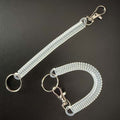 Shuokecrafts Latest Design EVA Plastic Retractable Anti-Loss Telephone Rope Spring Cord Snap Hook Keychain with 25mm Round Keyring