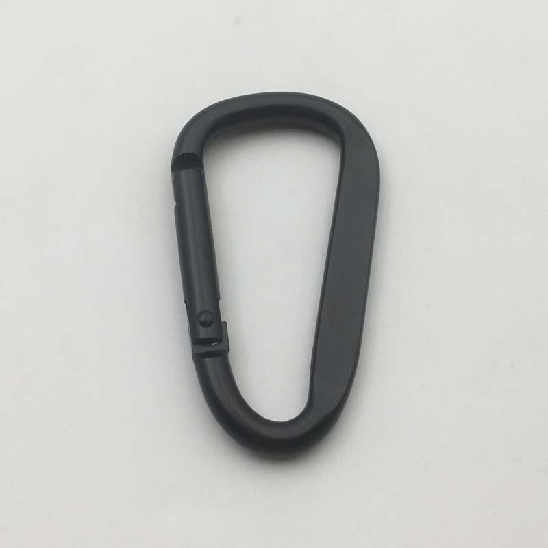 Shuokecrafts Custom Flat D-Shaped Carabiner 4cm to 8cm All Matte Black Design with Laser or Sprinting Logo for Hooks