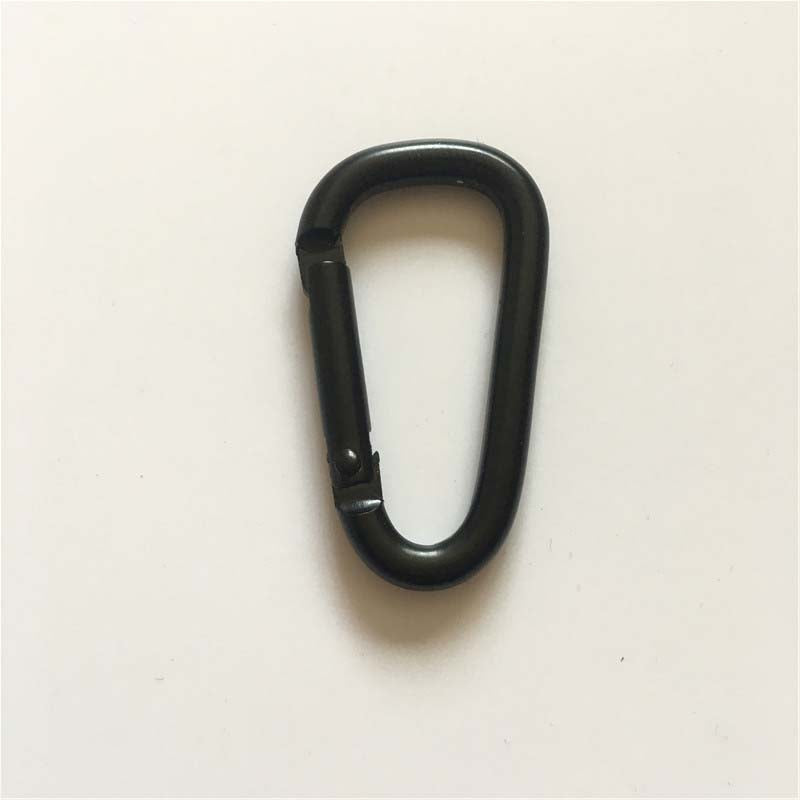 Shuokecrafts 4cm to 8cm D Shape All Black Anodized Aluminum Alloy Carabiner