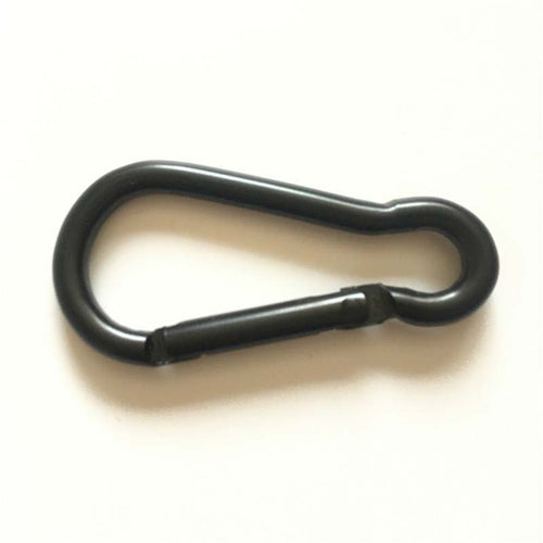 Shuoke 4cm to 8cm Gourd Shape Matte All Black Aluminum Alloy Carabiner-Wholesale Supervivencia llaveros Camp Doble Argolla