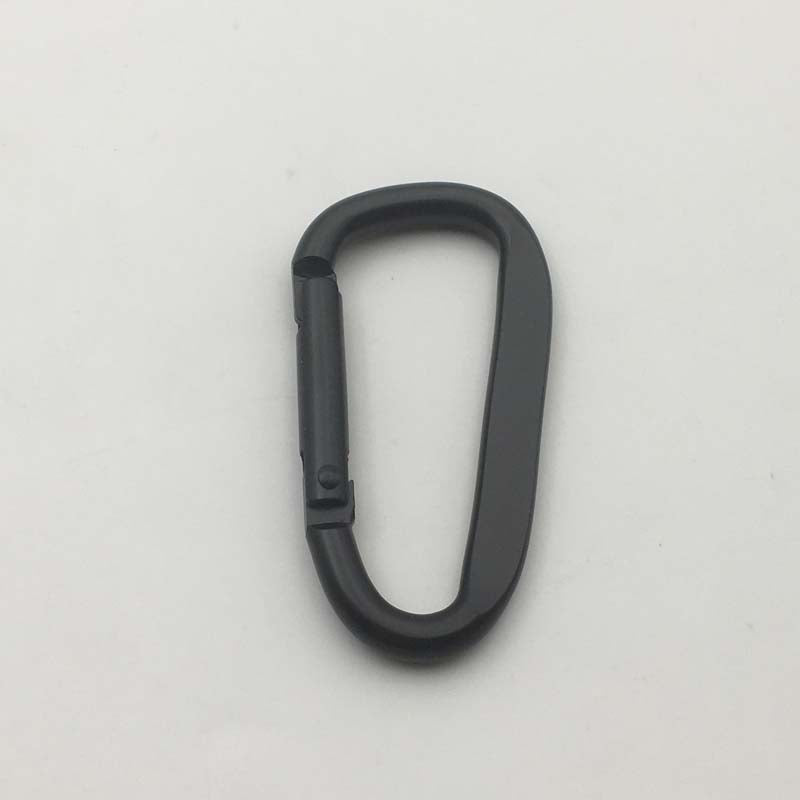 Shuokecrafts Custom Flat D-Shaped Carabiner 4cm to 8cm All Matte Black Design with Laser or Sprinting Logo for Hooks