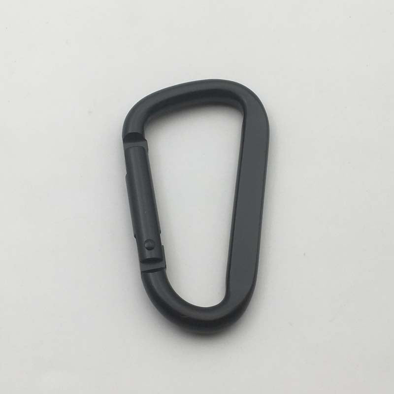 Shuokecrafts Custom Flat D-Shaped Carabiner 4cm to 8cm All Matte Black Design with Laser or Sprinting Logo for Hooks