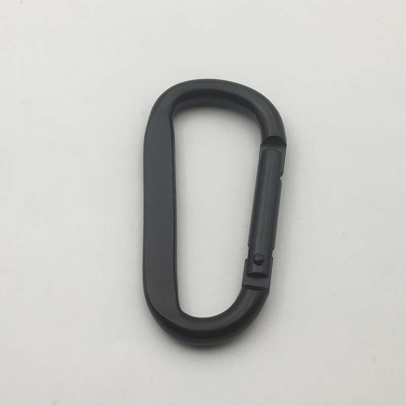 Shuokecrafts Custom Flat D-Shaped Carabiner 4cm to 8cm All Matte Black Design with Laser or Sprinting Logo for Hooks
