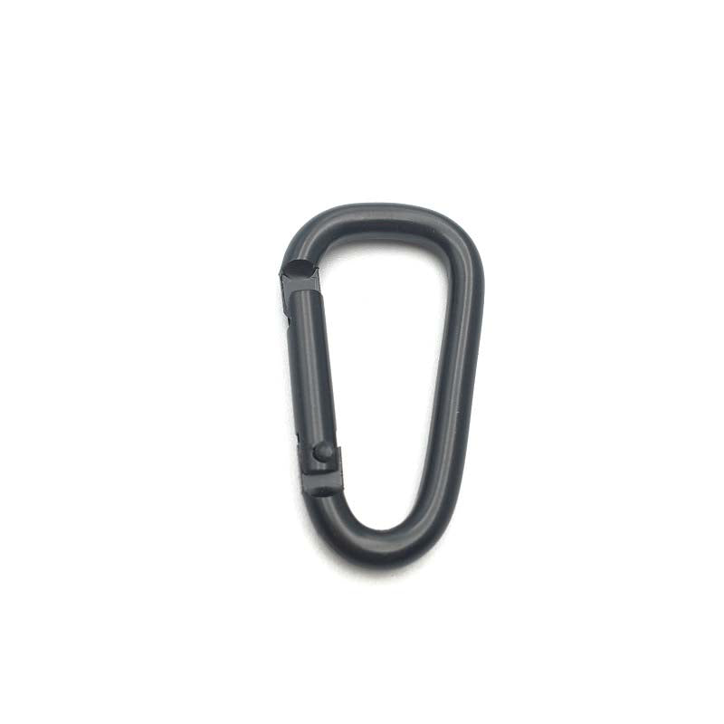 Shuokecrafts 4cm to 8cm D Shape All Black Anodized Aluminum Alloy Carabiner