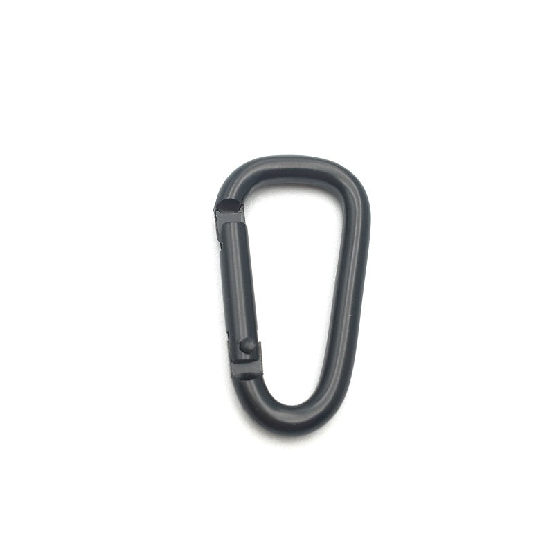 Shuokecrafts 4cm to 8cm D Shape All Black Anodized Aluminum Alloy Carabiner