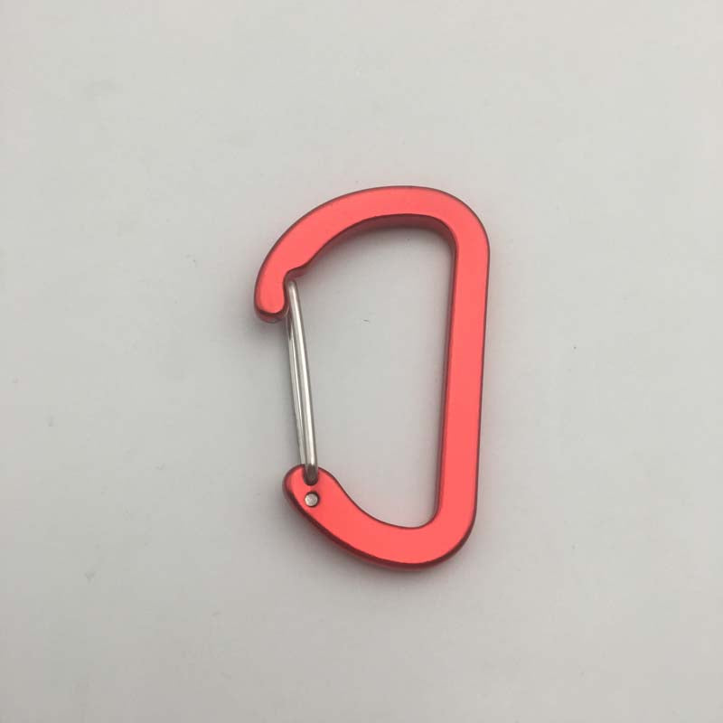 Shuoke 6cm 6# D Shape Aluminum Carabiner Keychain – 10 Colors in Stock, Custom Laser Logo Engraving, Promotional Gift