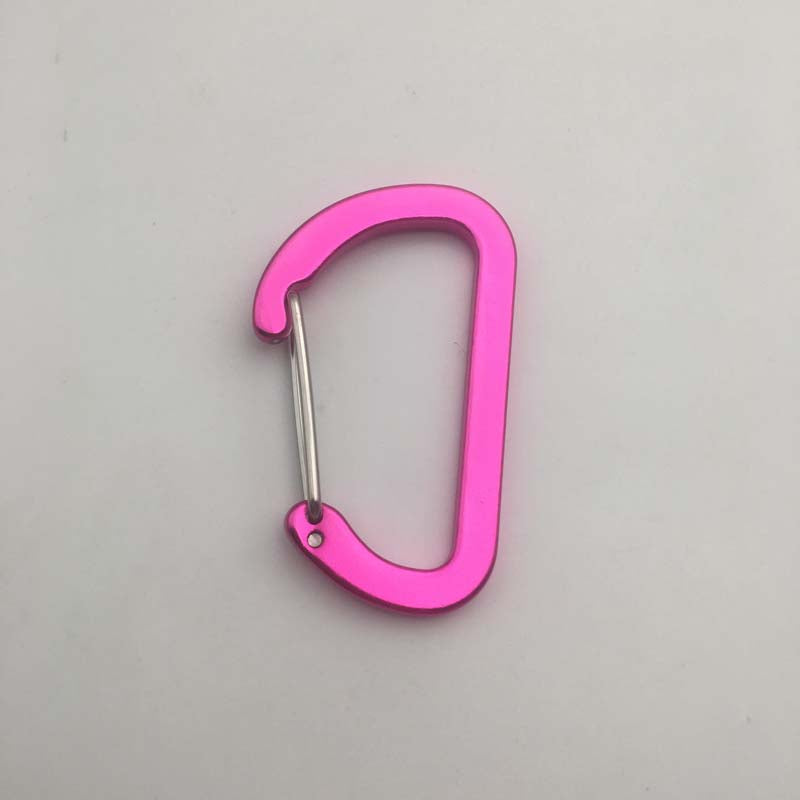 Shuoke 6cm 6# D Shape Aluminum Carabiner Keychain – 10 Colors in Stock, Custom Laser Logo Engraving, Promotional Gift