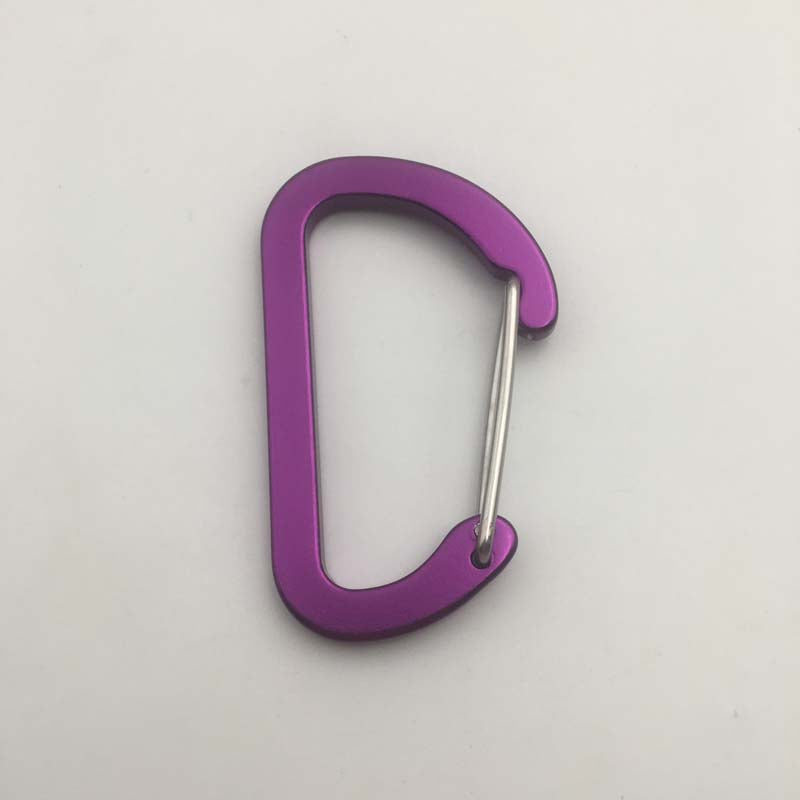 Shuoke 6cm 6# D Shape Aluminum Carabiner Keychain – 10 Colors in Stock, Custom Laser Logo Engraving, Promotional Gift