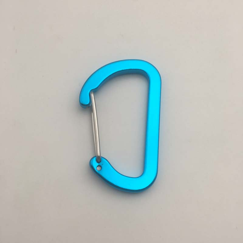 Shuoke 6cm 6# D Shape Aluminum Carabiner Keychain – 10 Colors in Stock, Custom Laser Logo Engraving, Promotional Gift