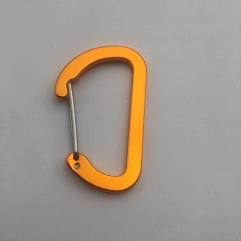 Shuoke 6cm 6# D Shape Aluminum Carabiner Keychain – 10 Colors in Stock, Custom Laser Logo Engraving, Promotional Gift