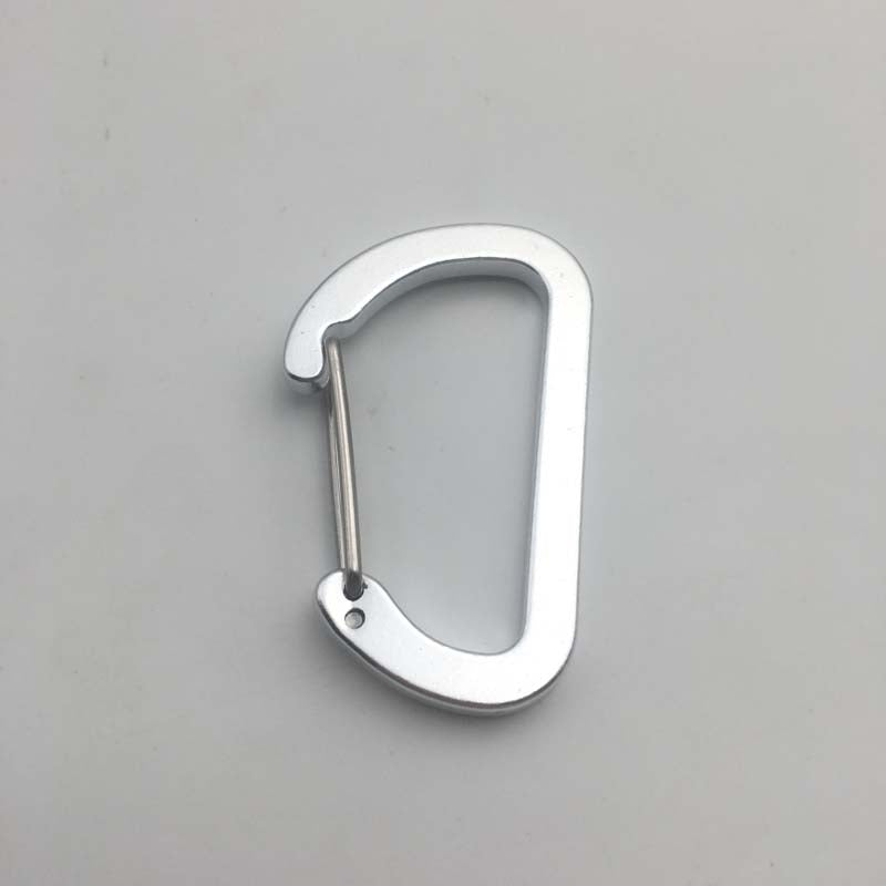Shuoke 6cm 6# D Shape Aluminum Carabiner Keychain – 10 Colors in Stock, Custom Laser Logo Engraving, Promotional Gift