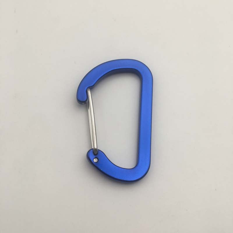 Shuoke 6cm 6# D Shape Aluminum Carabiner Keychain – 10 Colors in Stock, Custom Laser Logo Engraving, Promotional Gift