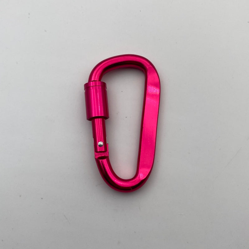 Lightweight 6# Flat D Shaped Aluminum Alloy Anodized Finish Key Chain Carabiner with Screw Lock for Promotional Use