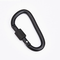 Shuokecrafts 8cm Matte Finish D-Ring Lock Key Camping Hiking Keychain Aluminum Alloy Carabiner with Laser Logo