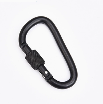 Shuokecrafts 8cm Matte Finish D-Ring Lock Key Camping Hiking Keychain Aluminum Alloy Carabiner with Laser Logo
