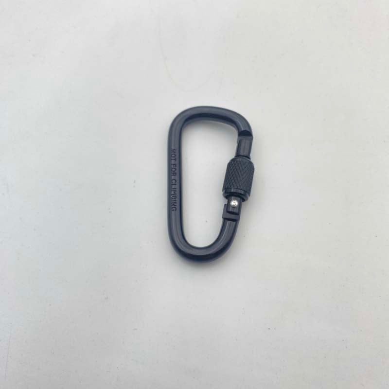 Shuokecrafts Lightweight D Shaped Aluminum Alloy Plain Finish Key Chain 6# CLIP Hooks Spring Carabiner with Screw Lock