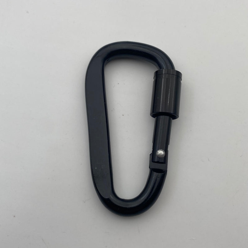Lightweight 6# Flat D Shaped Aluminum Alloy Anodized Finish Key Chain Carabiner with Screw Lock for Promotional Use