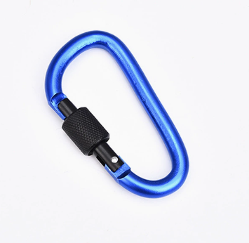 Shuokecrafts 8cm Matte Finish D-Ring Lock Key Camping Hiking Keychain Aluminum Alloy Carabiner with Laser Logo