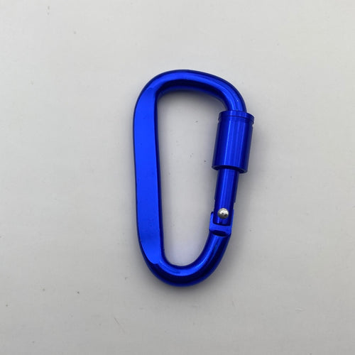 Lightweight 6# Flat D Shaped Aluminum Alloy Anodized Finish Key Chain Carabiner with Screw Lock for Promotional Use