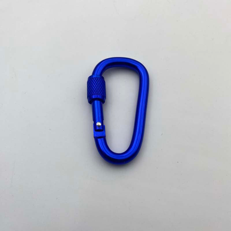Shuokecrafts Lightweight D Shaped Aluminum Alloy Plain Finish Key Chain 6# CLIP Hooks Spring Carabiner with Screw Lock