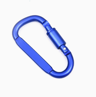 Shuokecrafts Matte Color 8cm High Quality Aluminum Anodized Flat D Shape Screw Locking Carabiner