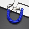 Shuokecrafts Latest Design EVA Plastic Retractable Anti-Loss Telephone Rope Spring Cord Snap Hook Keychain with 25mm Flat Keyring