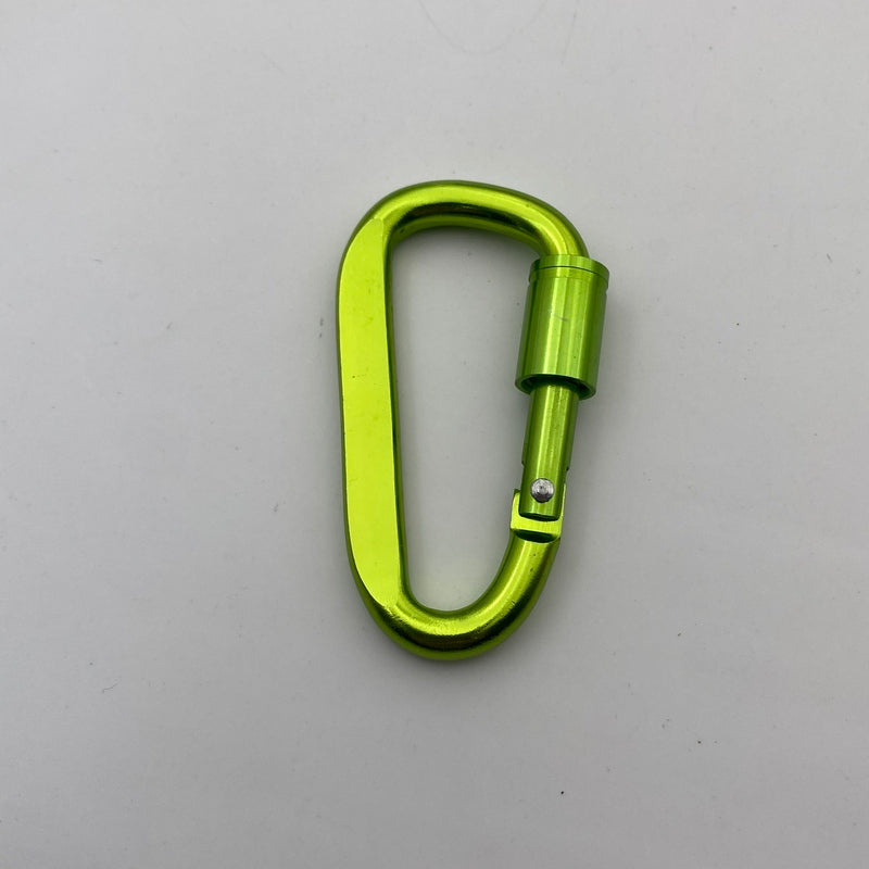 Lightweight 6# Flat D Shaped Aluminum Alloy Anodized Finish Key Chain Carabiner with Screw Lock for Promotional Use