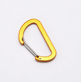 Shuoke Wholesale 5cm 5#D Shape Wire Gate  Aluminum Carabiner Keyrings – Bulk Stock, 10 Colors, Laser Logo Available