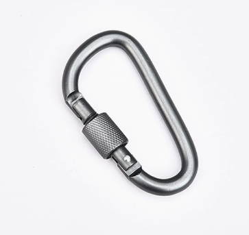 Shuokecrafts 8cm Matte Finish D-Ring Lock Key Camping Hiking Keychain Aluminum Alloy Carabiner with Laser Logo