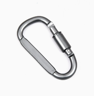 Shuokecrafts Matte Color 8cm High Quality Aluminum Anodized Flat D Shape Screw Locking Carabiner