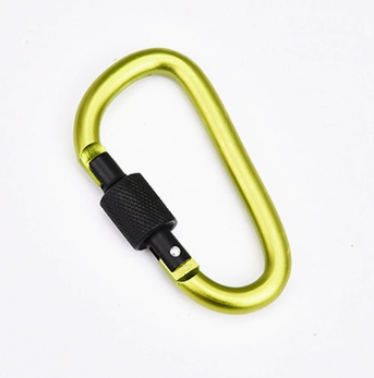Shuokecrafts 8cm Matte Finish D-Ring Lock Key Camping Hiking Keychain Aluminum Alloy Carabiner with Laser Logo