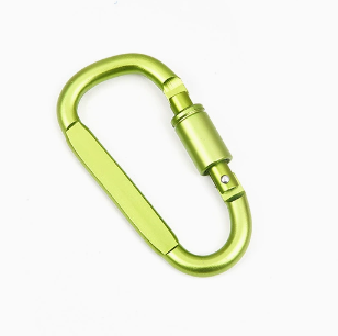 Shuokecrafts Matte Color 8cm High Quality Aluminum Anodized Flat D Shape Screw Locking Carabiner