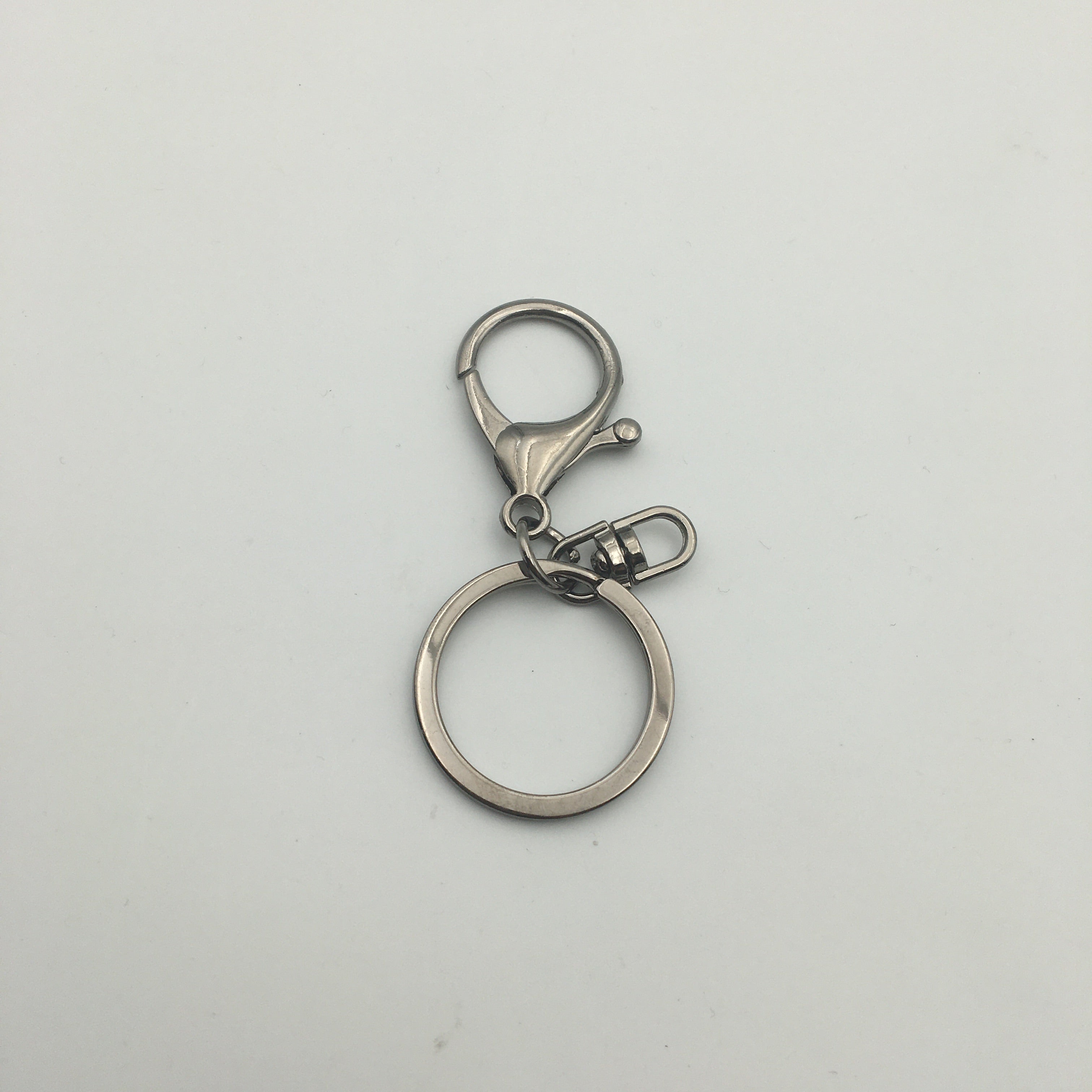 Shuokecrafts 30mm Flat Keyring+ Lobster Clasp + 8 Shape Buckle or With 4-Link Chain