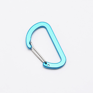 Shuoke Wholesale 5cm 5#D Shape Wire Gate  Aluminum Carabiner Keyrings – Bulk Stock, 10 Colors, Laser Logo Available