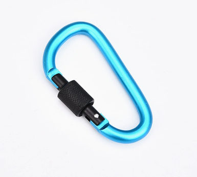 Shuokecrafts 8cm Matte Finish D-Ring Lock Key Camping Hiking Keychain Aluminum Alloy Carabiner with Laser Logo