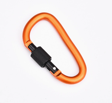 Shuokecrafts 8cm Matte Finish D-Ring Lock Key Camping Hiking Keychain Aluminum Alloy Carabiner with Laser Logo