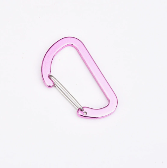 Shuoke 6cm 6# D Shape Aluminum Carabiner Keychain – 10 Colors in Stock, Custom Laser Logo Engraving, Promotional Gift