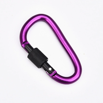 Shuokecrafts 8cm Matte Finish D-Ring Lock Key Camping Hiking Keychain Aluminum Alloy Carabiner with Laser Logo