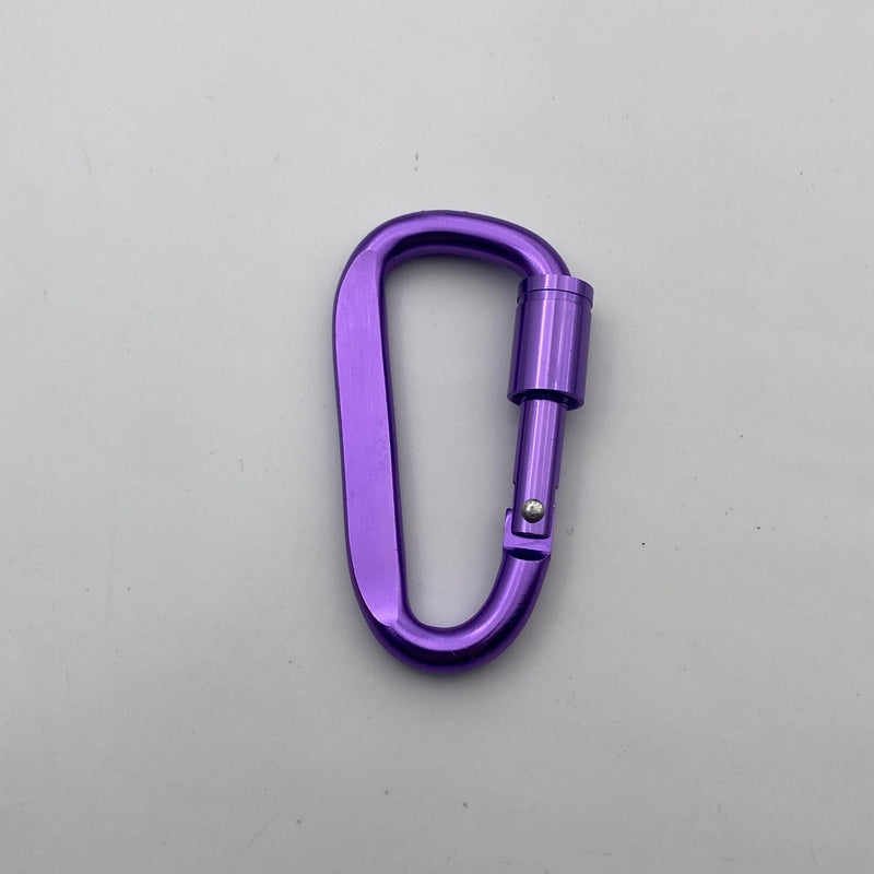 Lightweight 6# Flat D Shaped Aluminum Alloy Anodized Finish Key Chain Carabiner with Screw Lock for Promotional Use