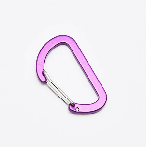 Shuoke Wholesale 5cm 5#D Shape Wire Gate  Aluminum Carabiner Keyrings – Bulk Stock, 10 Colors, Laser Logo Available