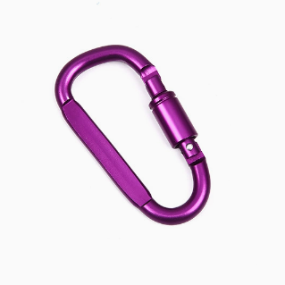 Shuokecrafts Matte Color 8cm High Quality Aluminum Anodized Flat D Shape Screw Locking Carabiner