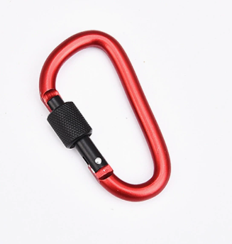 Shuokecrafts 8cm Matte Finish D-Ring Lock Key Camping Hiking Keychain Aluminum Alloy Carabiner with Laser Logo