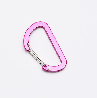 Shuoke Wholesale 5cm 5#D Shape Wire Gate  Aluminum Carabiner Keyrings – Bulk Stock, 10 Colors, Laser Logo Available