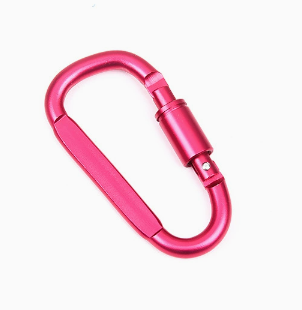 Shuokecrafts Matte Color 8cm High Quality Aluminum Anodized Flat D Shape Screw Locking Carabiner