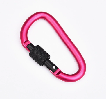 Shuokecrafts 8cm Matte Finish D-Ring Lock Key Camping Hiking Keychain Aluminum Alloy Carabiner with Laser Logo