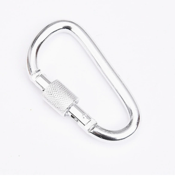 Shuokecrafts 8cm Matte Finish D-Ring Lock Key Camping Hiking Keychain Aluminum Alloy Carabiner with Laser Logo